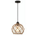 Trinity Woven Rope Rattan and Clear Glass Pendant Light - Lighting.co.za