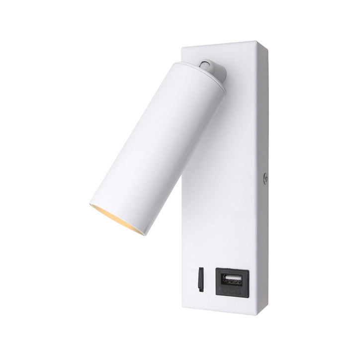 Hyde Gold | Black | White LED Bedside Reading Wall Light with USB - Lighting.co.za