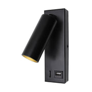 Hyde Gold | Black | White LED Bedside Reading Wall Light with USB - Lighting.co.za