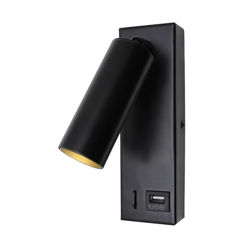 Hyde Gold | Black | White LED Bedside Reading Wall Light with USB - Lighting.co.za