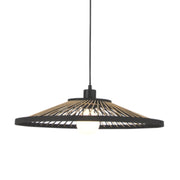 Shiri Black and Bamboo Rattan Hat Pendant Light - Lighting.co.za