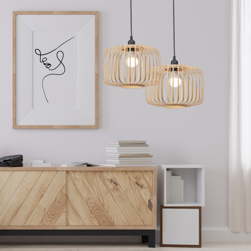 Mariela Bamboo Rattan Pendant Light - Lighting.co.za