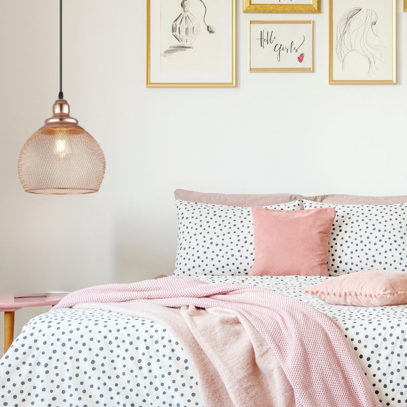 Striana Rose Copper Mesh Pendant Light - Lighting.co.za