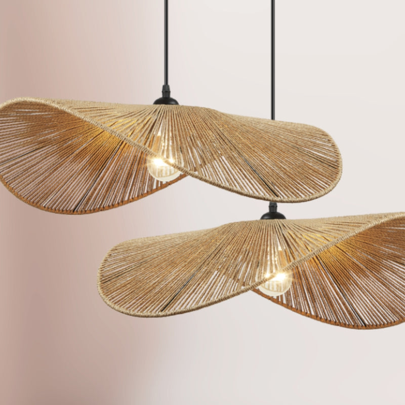 Bent Natural String Rattan Pendant Light - Lighting.co.za