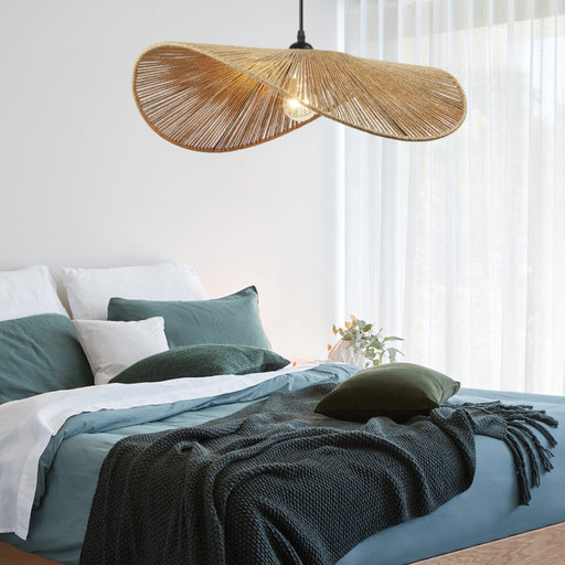 Bent Natural String Rattan Pendant Light - Lighting.co.za