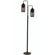 Fiore Black And Smoke Black Glass Floor Lamp - Lighting.co.za