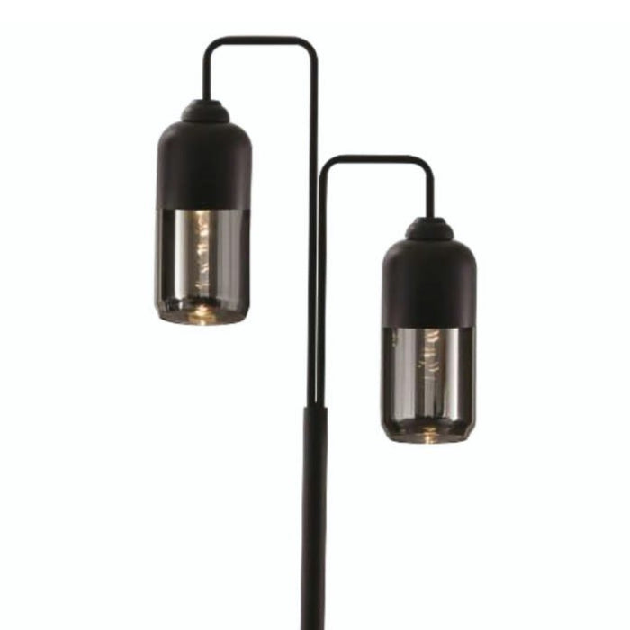 Fiore Black And Smoke Black Glass Floor Lamp - Lighting.co.za