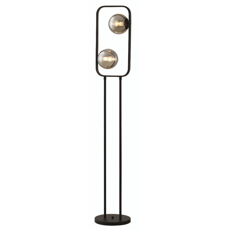Tivoli Duo Black And Smoke Glass Floor Lamp - Lighting.co.za