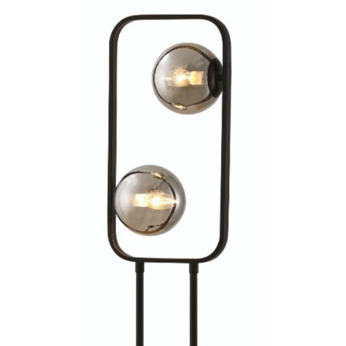 Tivoli Duo Black And Smoke Glass Floor Lamp - Lighting.co.za