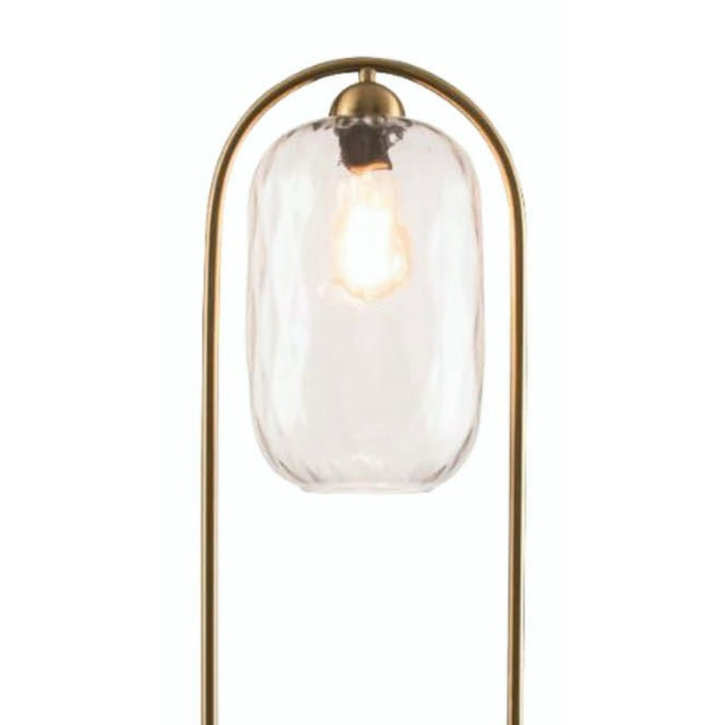 Amilla Gold and Clear Wave Glass Floor Lamp - Lighting.co.za