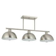 Nyla 3 Light Satin Chrome Farmstyle Pendant Light - Lighting.co.za