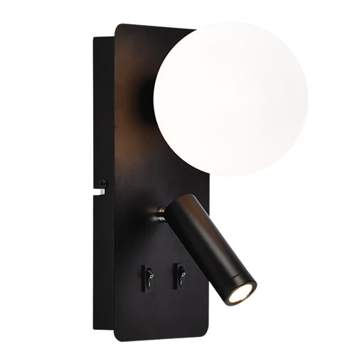 Fluo 2 Light Black Bedside Reading Wall Light - Lighting.co.za