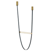 Cintura Black Grey Leather and Brass LED Pendant Light 2 Sizes - Lighting.co.za