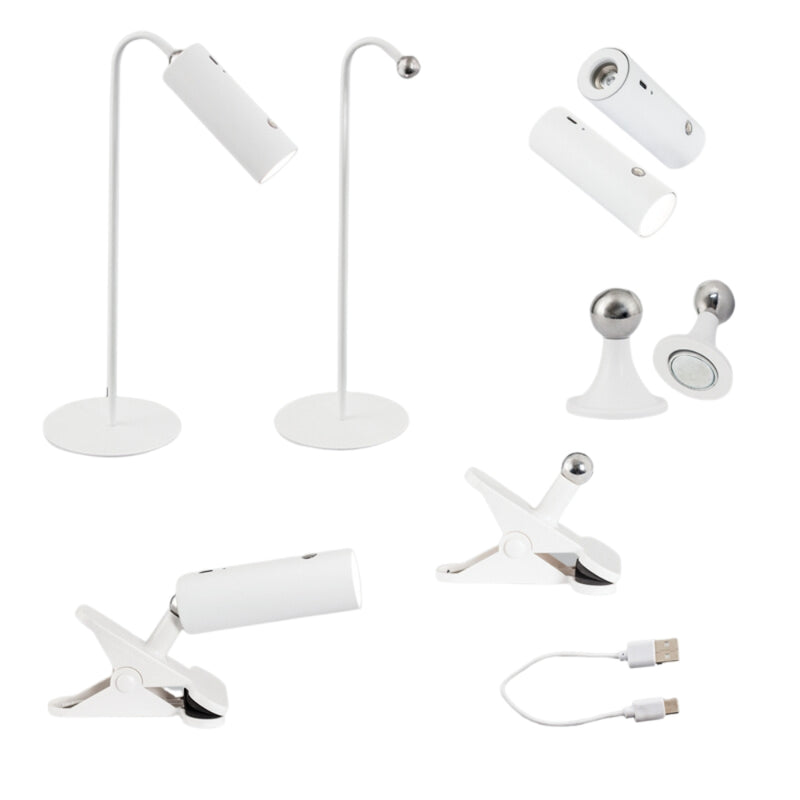 Multi 4 in 1 Black or White Rechargeable Lamp - Lighting.co.za