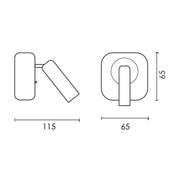 Hilton Square Black Or White LED Bedside Reading Wall Light - Lighting.co.za