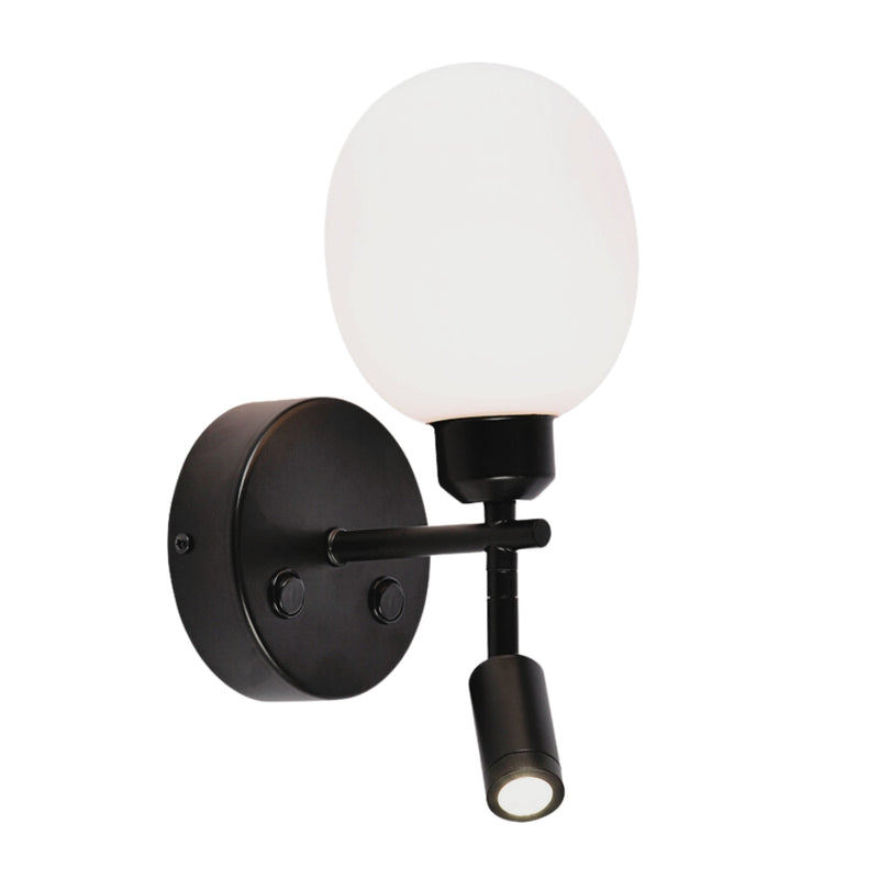 Norma Black | Gold | Chrome and Shade LED Bedside Wall Light - Lighting.co.za