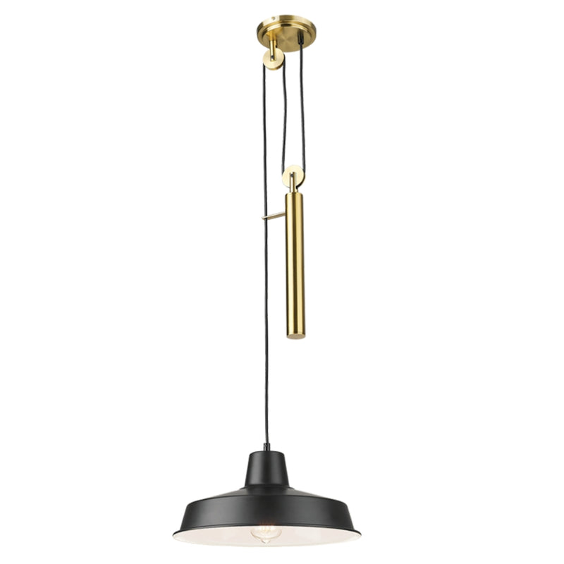 Aura Black Gold Pulley Pendant Light - Lighting.co.za