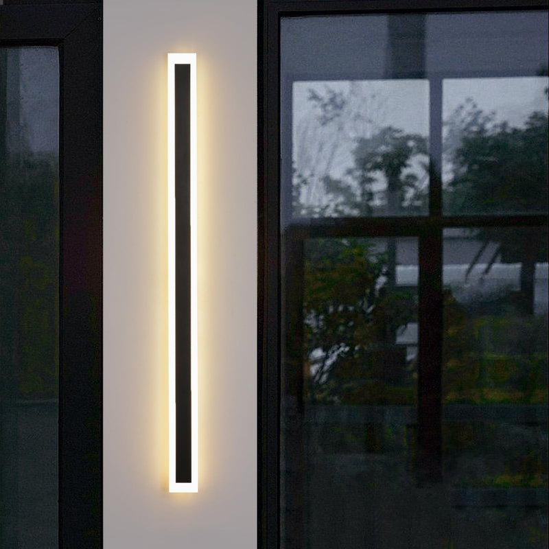 Palmer LED Black Slim Outdoor Wall Light 2 Sizes - Lighting.co.za
