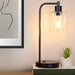 Jade Black and Glass Desk Lamp with USB Charger - Lighting.co.za
