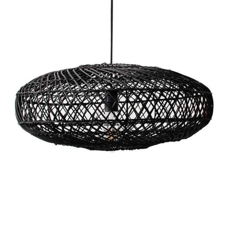 Everly Black or White Rattan Pendant Light - Lighting.co.za
