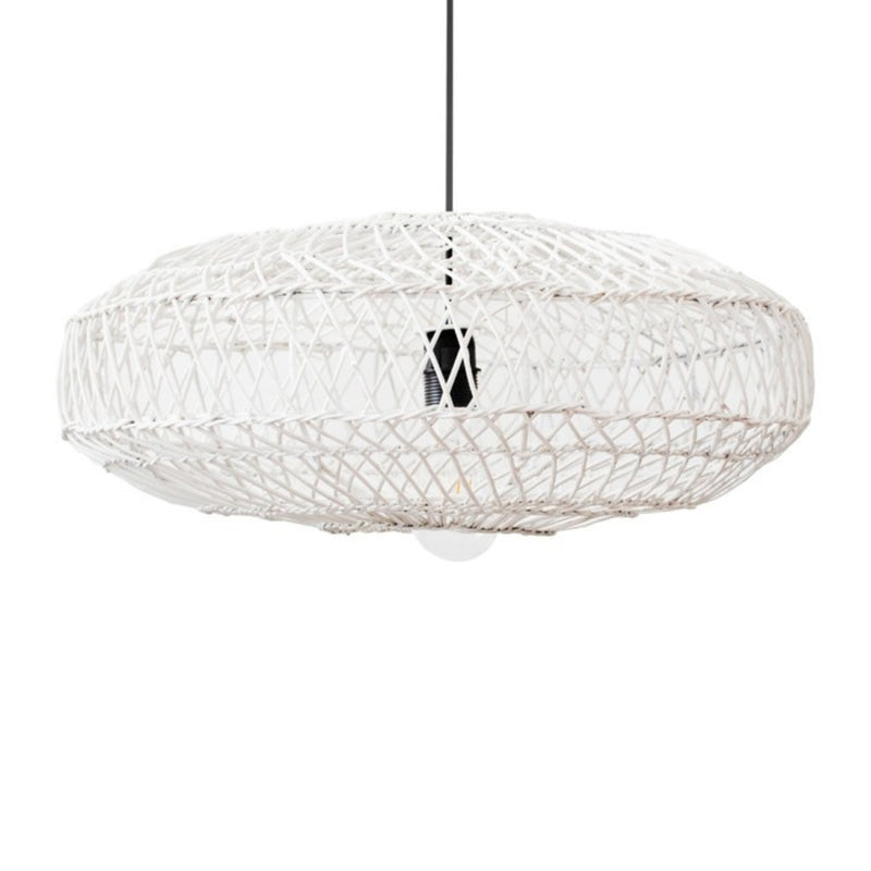 Everly Black or White Rattan Pendant Light - Lighting.co.za