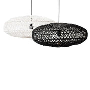 Everly Black or White Rattan Pendant Light - Lighting.co.za