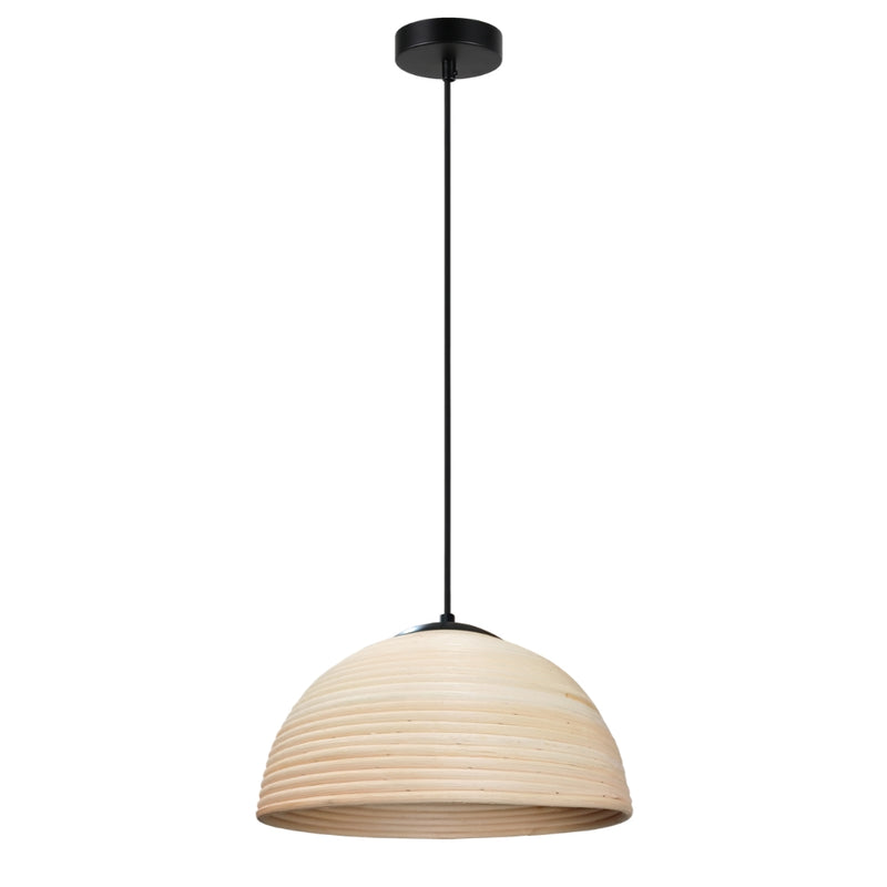 Valkea Natural or Antique White Rattan Tube Pendant Light 3 Sizes - Lighting.co.za