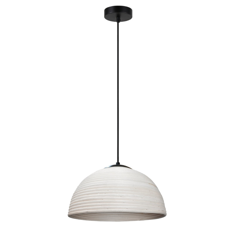 Valkea Natural or Antique White Rattan Tube Pendant Light 3 Sizes - Lighting.co.za