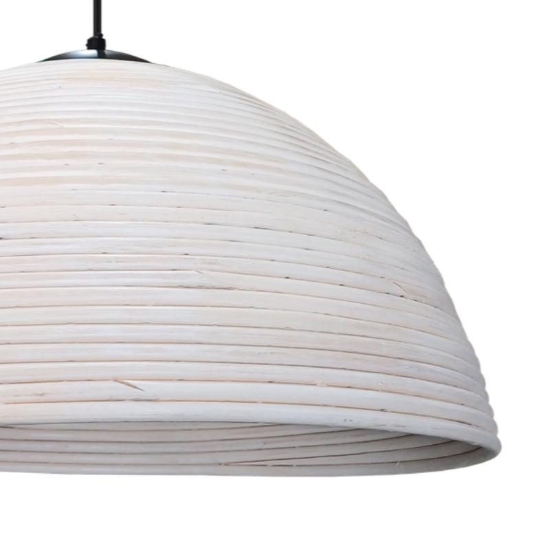 Valkea Natural or Antique White Rattan Tube Pendant Light 3 Sizes - Lighting.co.za