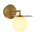 Saturn Gold Disk And White Glass LED Wall Light - Lighting.co.za