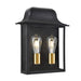 Uno Black and Gold Outdoor Lantern Wall Light - Lighting.co.za