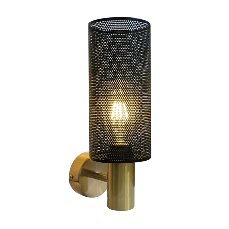 Brooklyn Gold and Black Mesh Wall Light - Lighting.co.za
