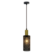 Brooklyn 1 or 3 Light Gold and Black Mesh Pendant Light - Lighting.co.za