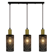 Brooklyn 1 or 3 Light Gold and Black Mesh Pendant Light - Lighting.co.za