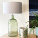 Daintree Green Glass and White Shade Table Lamp - Lighting.co.za