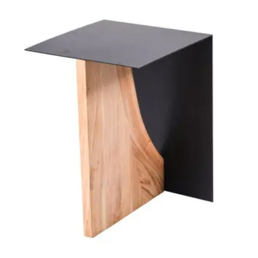 Gina Acacia Wood and Black Side Table - Lighting.co.za