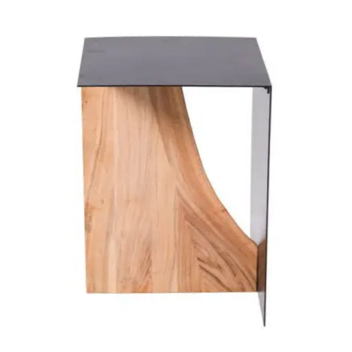 Gina Acacia Wood and Black Side Table - Lighting.co.za