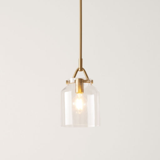 Miller Bell Clear Glass and Gold Pendant Light - Lighting.co.za