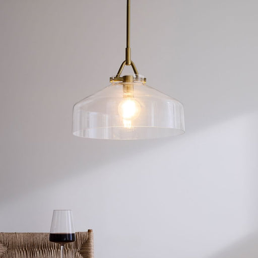 Miller Farmhouse Clear Glass and Gold Pendant Light - Lighting.co.za