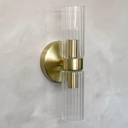 Boa Clear Fluted Glass and Gold Wall Light - Lighting.co.za