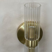 Boa Clear Fluted Glass and Gold Wall Light - Lighting.co.za