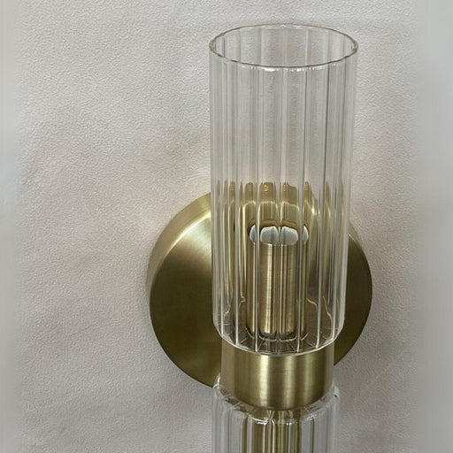 Boa Clear Fluted Glass and Gold Wall Light - Lighting.co.za