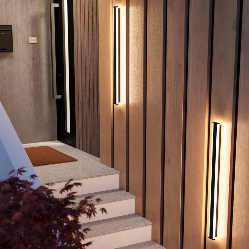 Neviano Black Outdoor Wall Light 2 Sizes - Lighting.co.za