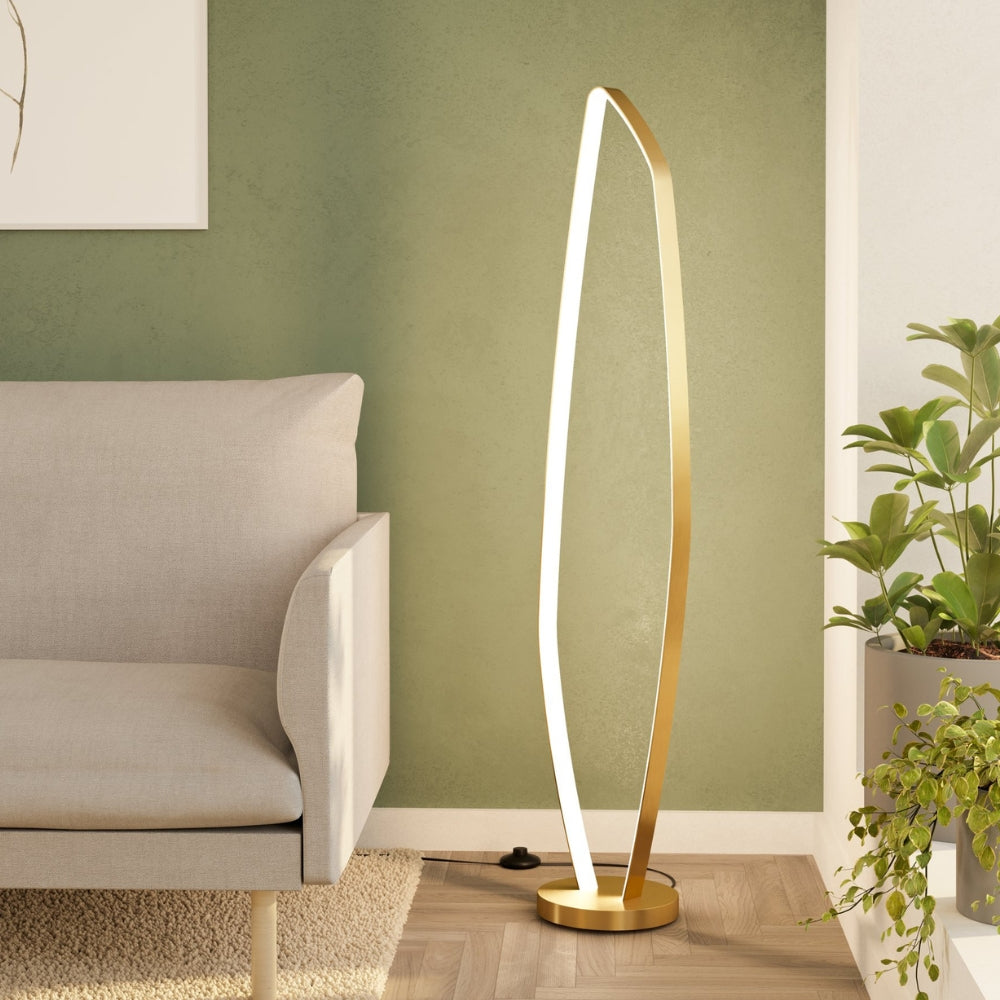 Vallerosa Brushed Brass LED Floor Lamp - Lighting.co.za