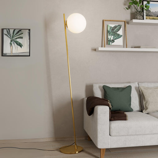 Rondo Gold and White Glass Floor Lamp - Lighting.co.za