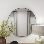 Emily Backlit LED Thin Round Framed Gold or Black Wall Mirror 3 Sizes - Lighting.co.za