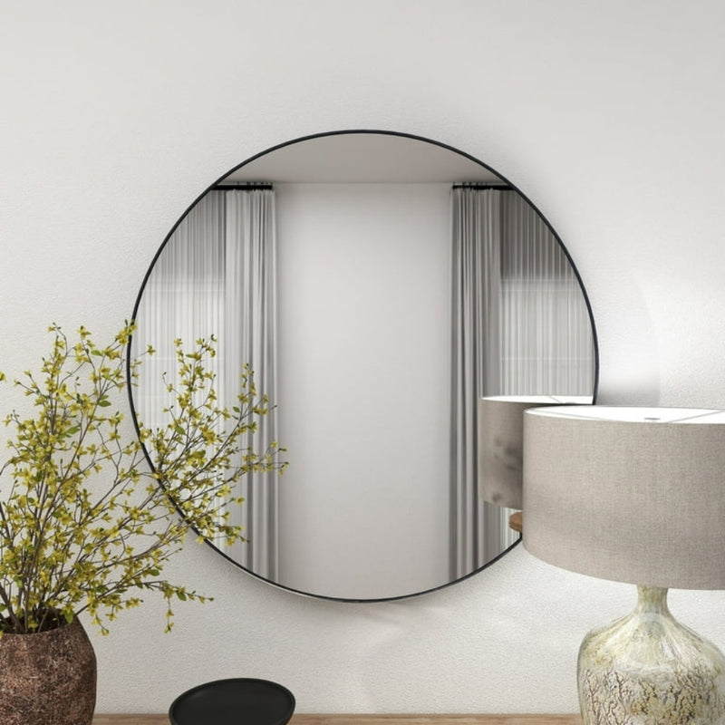 Emily Backlit LED Thin Round Framed Gold or Black Wall Mirror 3 Sizes - Lighting.co.za