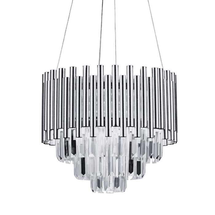 Budheli Chrome and Clear Crystal Pendant Light