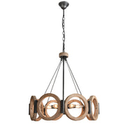 Corvus Wood and Black Chandelier - Lighting.co.za