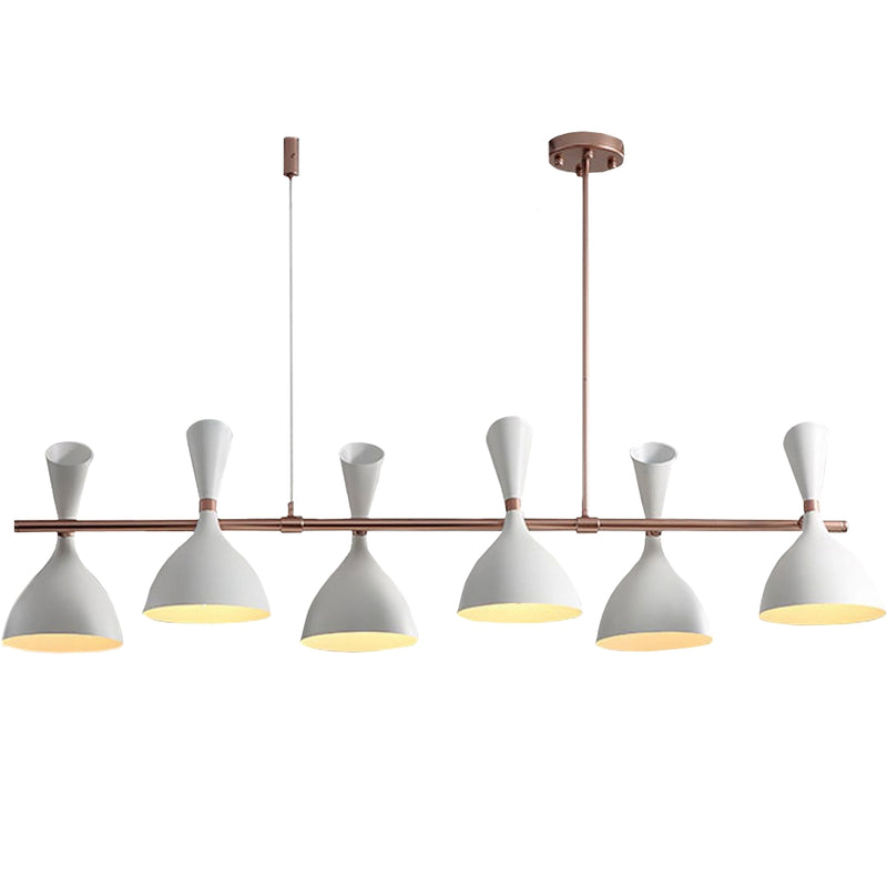 Icon 6 Light White and Rose Gold Pendant Light - Lighting.co.za